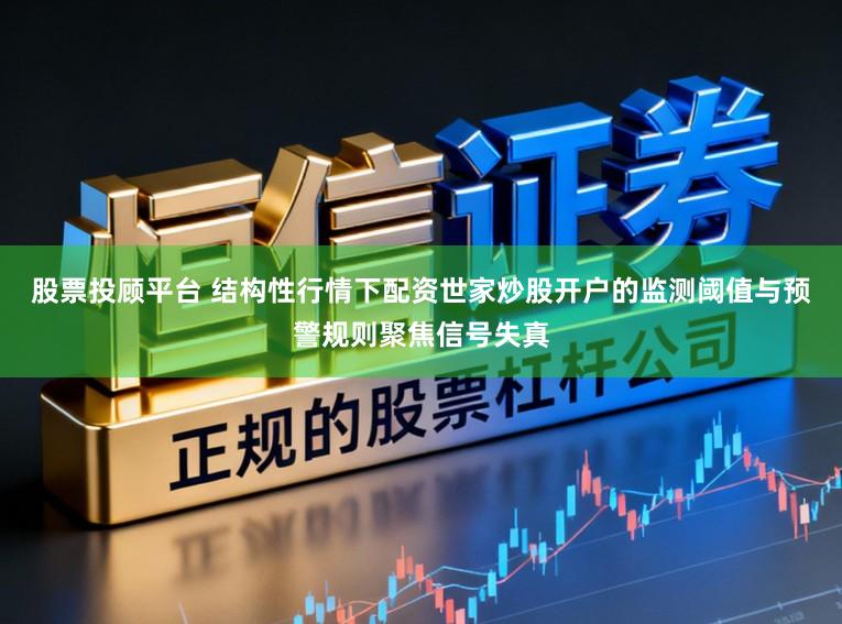 股票投顾平台 结构性行情下配资世家炒股开户的监测阈值与预警规则聚焦信号失真